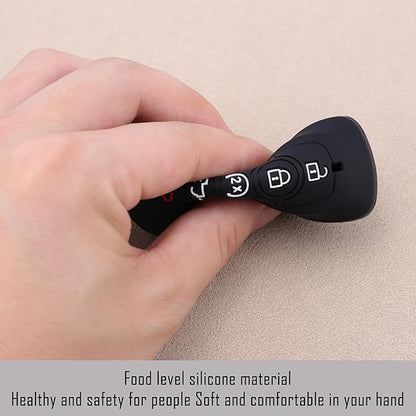 TANDRIVE Key Fob Cover for 2026 2025-2017 Ford F150 F250 F350 F450 F550 F650 F750, 5 Button, Silicone, 2-Pack, Black