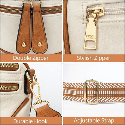 KKXIU Crossbody Sling Bag for Women Trendy Fanny Pack Vegan Leather Chest Bag | Trendy
