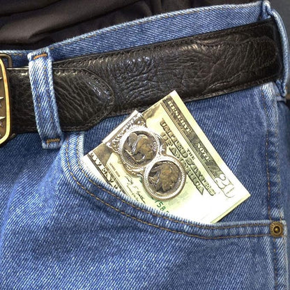 Montana Silversmiths Made in the USA Western Lifestyle Money Clip (Buffalo Indian Nickel Scalloped)