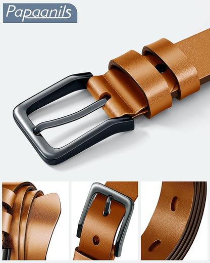 Mens Dress Belt,Genuine Casual Leather Belts for Men 1.5" Width