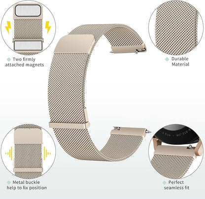 Meliya Metal Watch Bands, 20mm 22mm Quick Release Watch Strap, Stainless Steel Mesh Replacement band for Women Men