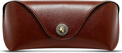 SUNGAIT Vegan Leather Glasses Case Portable Sunglasses Holder Hard Shell Slim Design Travel-Ready