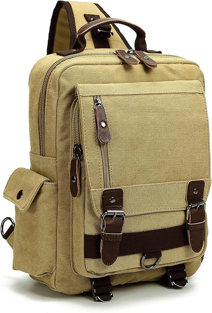 Sechunk Canvas Messenger Bag Sling Bag Crossbody Bag Shoulder Bag Retro Cross Body Handbags