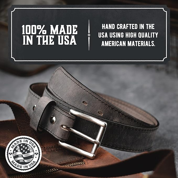 The Baron Leather Belt for Men | Made In USA | Men's Full Grain Leather Belt