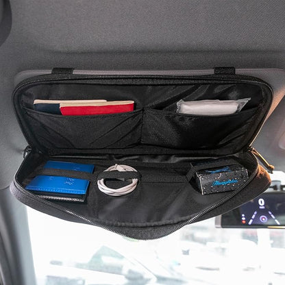 EXCELLENT ELITE SPANKER Car Sun Visor Organizer Auto Interior Accessories Visor Storage Pouch Holder for Car, SUV, Truck with with Multi-Pocket（Black