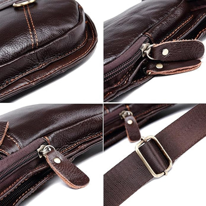 KPYWZER Vintage Leather Sling Bag Backpack for Men Crossbody Shoulder Chest DayPack Backpacks