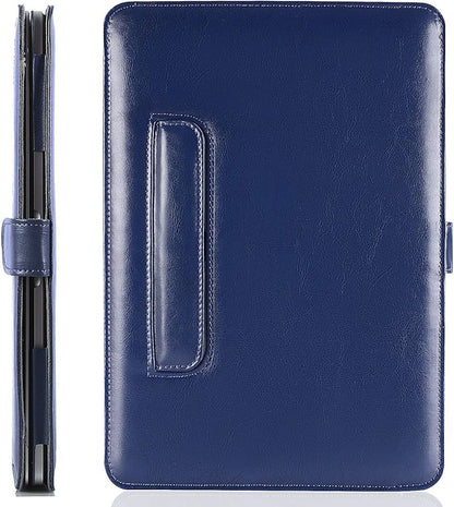 MOSISO Case Compatible with MacBook Air 13.6 inch M4 M3 M2 2025-2022 /Air 13 M1 2022-2018 /Pro 13 inch M2 M1 2025-2016, PU Leather Portfolio Protective Stand Cover, Navy Blue