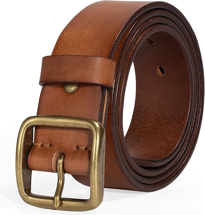 Thicken Full Grain Leather Mens Belt Heavy Duty Mens Work Belt Mens Belt High Hardness Buckle Packed In Gift Box