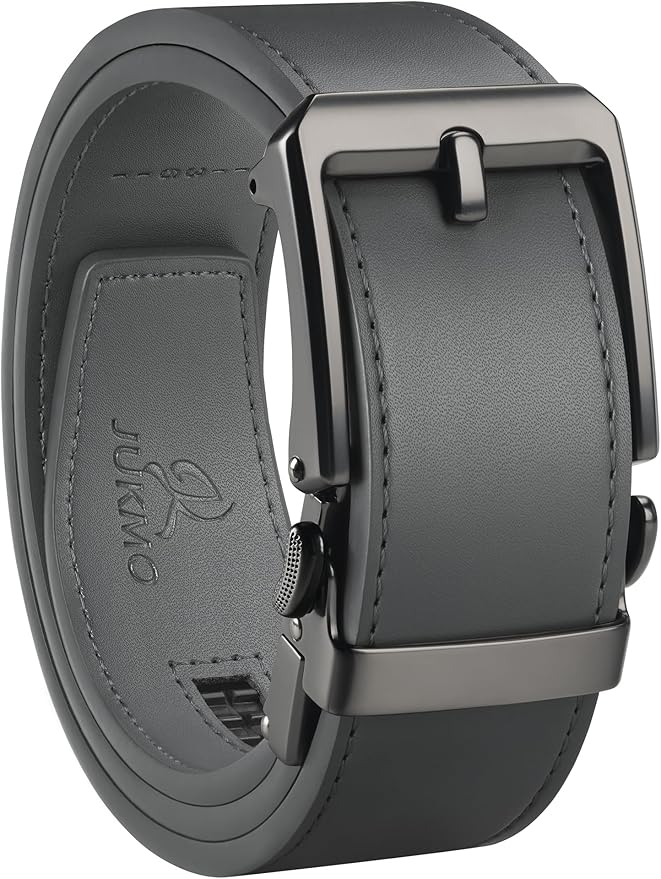JUKMO 1.5" (38mm) Leather Ratchet Belt for Men in Gift Box