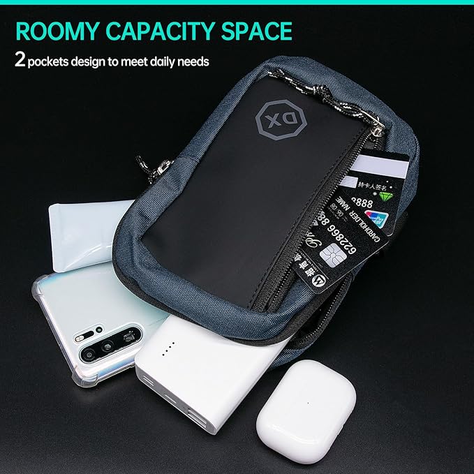 Long Keeper Mini Sling Bag - Women Men Vegan Leather Crossbody Phone Bag Waterproof Travel Running Chest Bag Casual Daypack