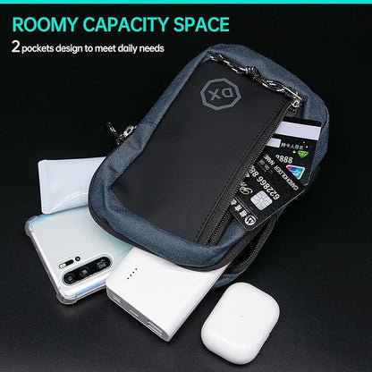 Long Keeper Mini Sling Bag - Women Men Vegan Leather Crossbody Phone Bag Waterproof Travel Running Chest Bag Casual Daypack