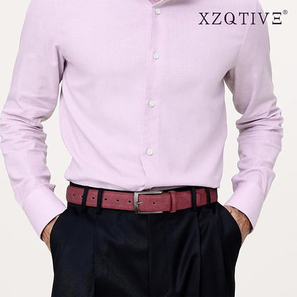 XZQTIVE Mens Suede Belt - 1 3/8" Genuine Leather Dress Belt for Jeans Dress Handmade Classic Every Day Belt