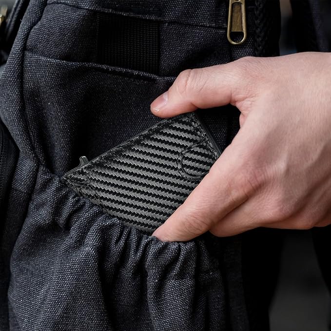 Card Wallet for Men Slim Minimalist: Smart Pop Up Wallets with Money Clip - RFID Front Pocket Credit Card Holder - Gift for Men Husband