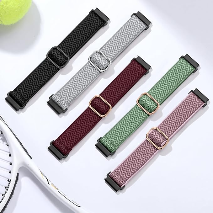 GEAK Stretchy Nylon Strap Compatible with Garmin Venu Sq/Venu Sq 2/Venu 2 Plus Watch Band, 20mm Loop Elastic Fabric Straps Compatible for Garmin Vivoactive 5 / Vivoactive 3 /Vivoactive 6 Women Men