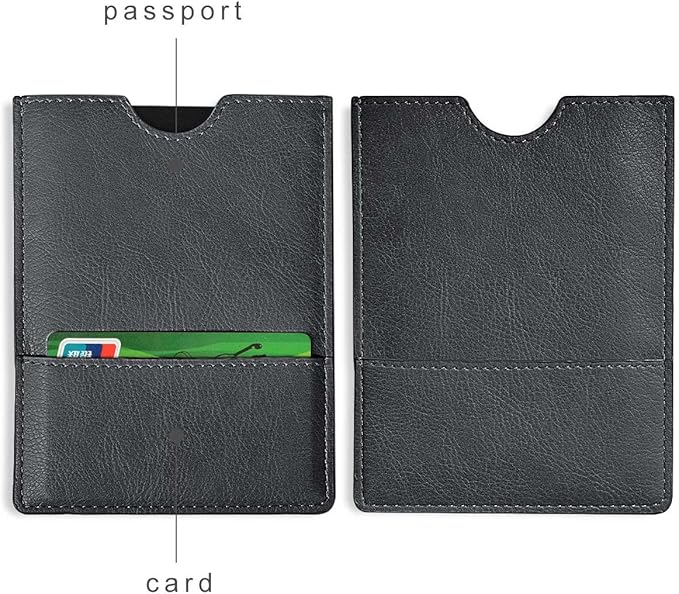 XEYOU Passport Holder Cover - Ultra Slim Premium Vegan Leather Travel Wallet Case Cover (Black)