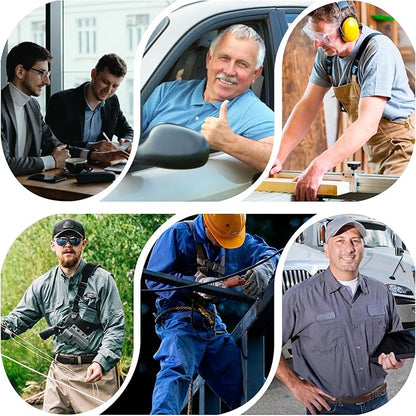 SANSTHS Mechanic Buckless Belts for Men, No Scratch Leather Work Belt Hook & Loop Tsa Belt for Technician Travel Gifts