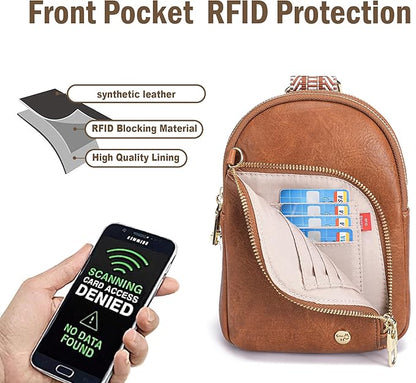 INICAT RFID Blocking Sling Bag, Anti Theft Crossbody Bag for Women, Travel Fanny Pack Style Purse, Vegan Leather