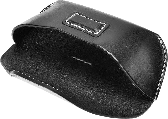 ZLYC Unisex Semi Hard Genuine Leather Eyeglass Case With Belt Loop for Prescription Eyeglasses & Standard Sized Sunglasses