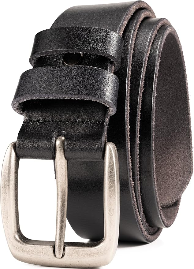 WOLFANT Leather Belt for Men,100% Italian Full Grain Real Solid Leather