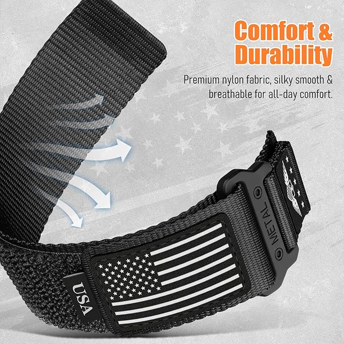 22mm Band Compatible with Samsung Galaxy Watch 3 Band 45mm/Galaxy Watch 46mm/Gear S3 Frontier/Classic for Men,Rugged Fabric Nylon Strap for Garmin Venu 3 2/Vivoactive 4/Forerunner 265/255,L