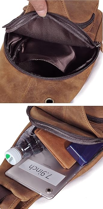 Le'aokuu Men Fashion Casual Tea Designer Travel Hiking Crossbody Chest Sling Bag Rig One Shoulder Strap Bag Men Leather 8015 | Fashion, Casual, Tea, Designer, Travel, Hiking
