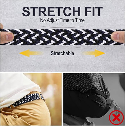 XZQTIVE Braided Belt Stretch Belt for Men and Women Multicolored Woven Golf Belt Elastic Jean Belts