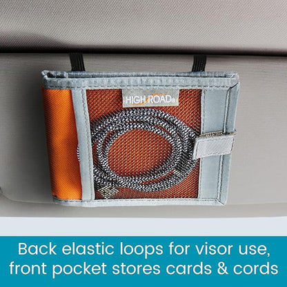 High Road Car Registration and Insurance Card Holder for Sun Visor, Glove Box or Console with 2 Clear Hidden Car Document Pockets and Front Card Pocket