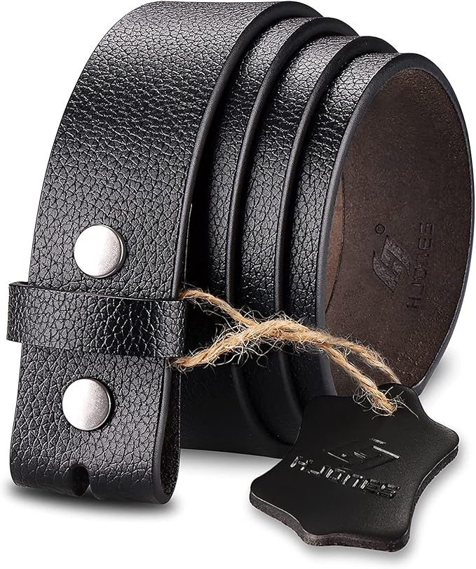 HJones Western Belts for Men without Buckle,Cowboy Belt Buckles for Men,1.5" Wide Genuine Leather Belt No Buckle
