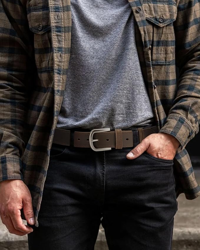 CHAOREN Full Grain Leather Belt for Men, Work Belts for Men Heavy Duty, Daily Wear for Jeans Pants
