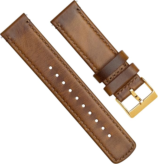 BARTON WATCH BANDS - Top Grain Leather Watch Bands Compatible with Apple Watch Models - 1, 2, 3, 4, 5, 6, 7, 8, 9, 10, SE, Ultra & Ultra 2