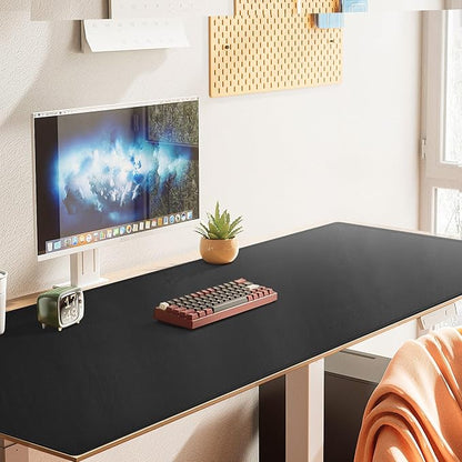 Cacoy 59" x 27.5" Desk Mat for Home Office, Large PU Leather Desk Pad Blotter, Waterproof Keyboard Mat Cover, Extended Writing Mouse Pad, Desk Protector and Accessories for Laptop and Computer, Black