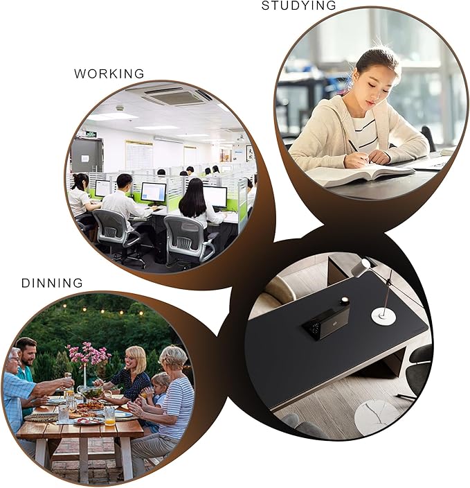 MAIDERN Leather Desk Mat, XXL 55” x 31.5” Reversible Office Desk Pad Mat, Cork & Leather Large Mouse pad for Desk, Waterproof Computer Desk Mat for Gaming Home Office (Black)