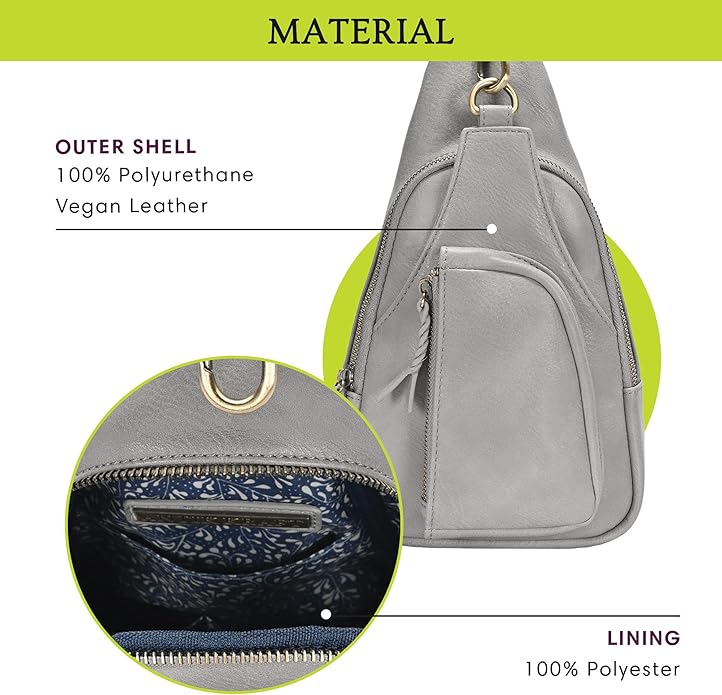 MMS Brands Antik Kraft Tasha Crossbody Sling | Vegan Leather Crossbody Bag for Women with 16-20" Strap | Sling Bags for Women
