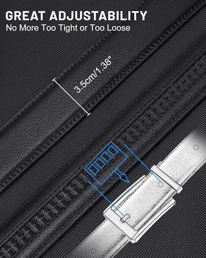 BELTROAD Ratchet Belt Strap for Men Leather Belts Without Buckle Replacement Leather Belt Strap Only 35mm for 40mm Buckle