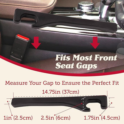 Lusso Gear Car Seat Gap Filler (2 Pack) - Stop Dropping Between Seats - Universal Fit for Car, Truck, SUV - Block the Gap between Seat Console
