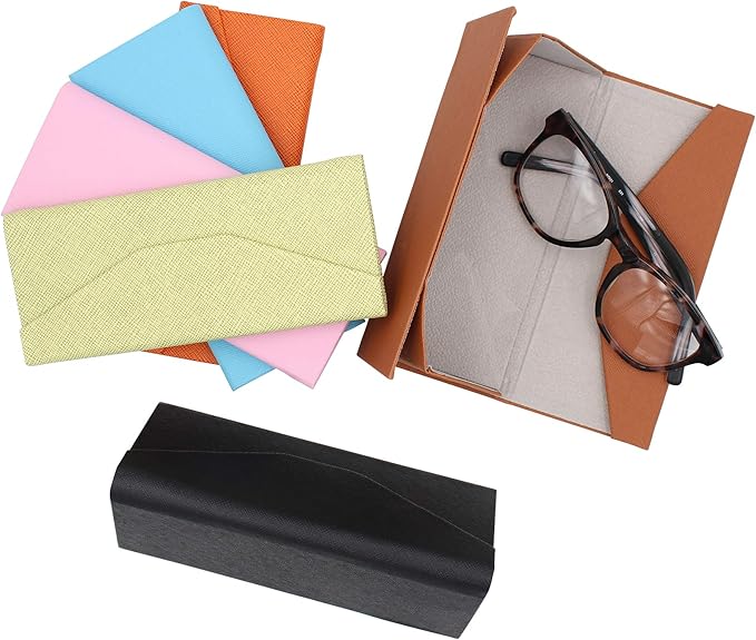 Real Sic Glasses Case for Men and Women - Magnetic Folding Hard Shell Sunglass Holder - Inspired by Solid Color