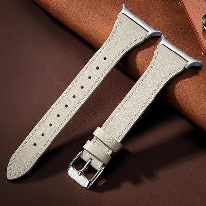 GEAK Slim Leather Band Compatible with Samsung Galaxy Watch 8 40mm 44mm/Watch 8 Classic 46mm, No Gap Adjustable Genuine Leather Replacement Dressy Strap for Samsung Watch 8 Bands Women