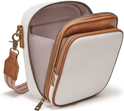 Small Messenger Bag Vegan Leather Crossbody Bag for Women Men, Vintage Cross Body Shoulder Purse with Card Slots