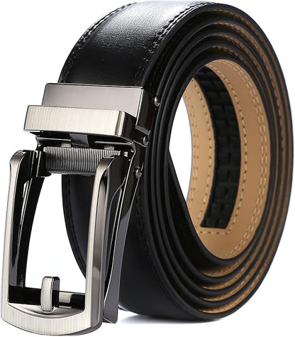 Tonywell Mens Leather Ratchet Belts with Click Buckle Perfect Fit Dress Belt 30mm Wide