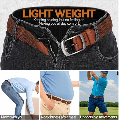 XZQTIVE Braided Belt Stretch Belt for Men and Women Multicolored Woven Golf Belt Elastic Jean Belts