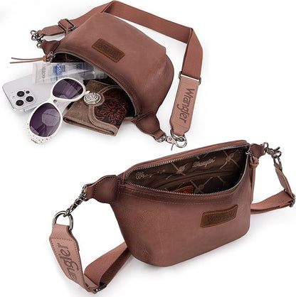 Wrangler Large Fanny Packs for Women Waist Bag Travel Belt Bags Crossbody Sling Purse