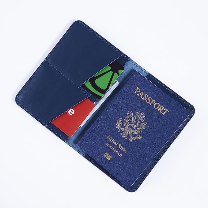 INCARNE US Leather Passport Holder for Travel - Passport Case - Passport Wallet for Men - Passport Cover for Women Sleeve Protector - Travel Essentials Vacation Luggage Travel Gifts - Classic Brown