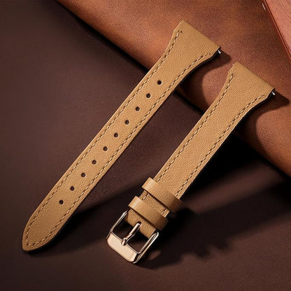 GEAK Slim Leather Band Compatible with Galaxy Watch 7 Band/6 5 4 FE 40mm 44mm/5 pro 45mm/Classic/Galaxy Active 2, 20mm Genuine Leather Strap with Quick Release Buckle for Samsung Watch Bands Women
