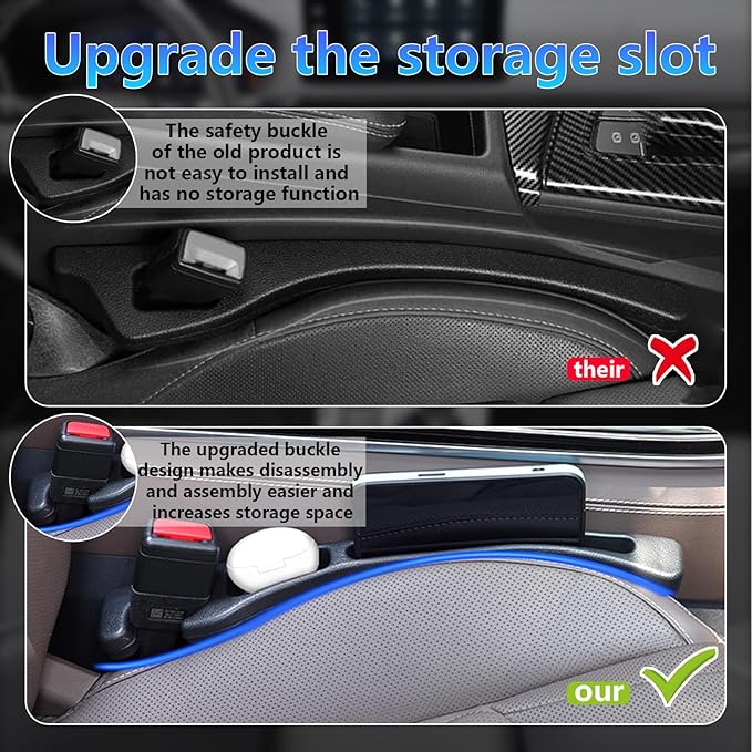 【Compatible with Nissan Rogue】 Seat Gap Filler,No Drop Seat Guard Compatible with Nissan Rogue,Drop Seat Guards for Cars(2Pcs),Emergency Keychain Car Escape Tool(2Pcs)