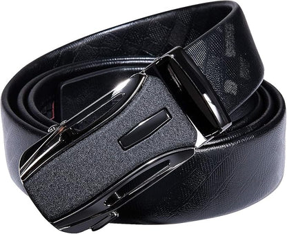 Dubulle Designer Mens Belts, Sliding Automatic Buckle Ratchet Dress Belt TOP Genuine Leather Strap Gifts