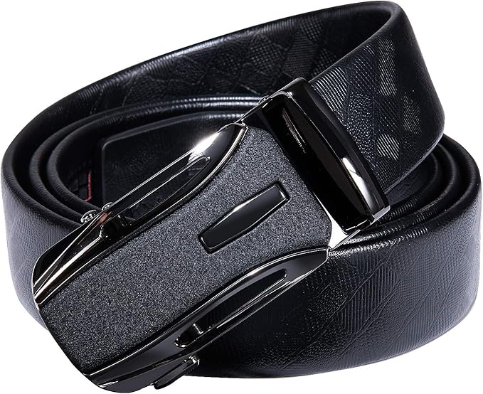 Dubulle Designer Mens Belts, Sliding Automatic Buckle Ratchet Dress Belt TOP Genuine Leather Strap Gifts