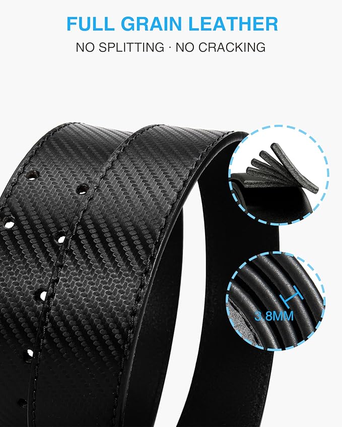 CHAOREN Work Belts for Men Heavy Duty - 1.5" Full Grain Leather Belt Casual - Fully Adjustable, Double Prong