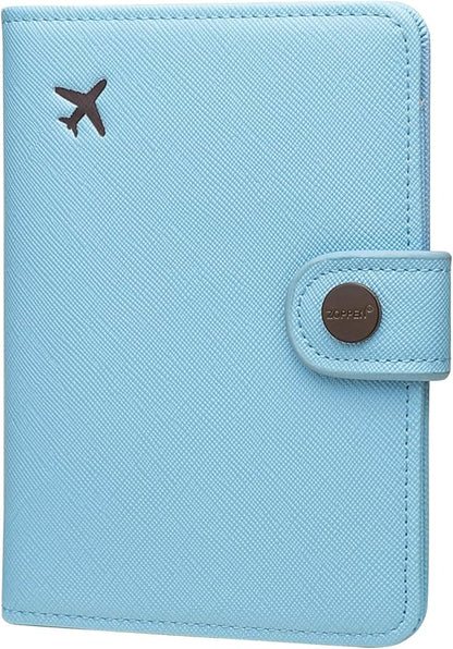 ZOPPEN Passport Holder Women, Passport Cover Travel Wallet Rfid Blocking Passport Wallet Cover Case Travel Essentials Document Organizer, Paradise Blue