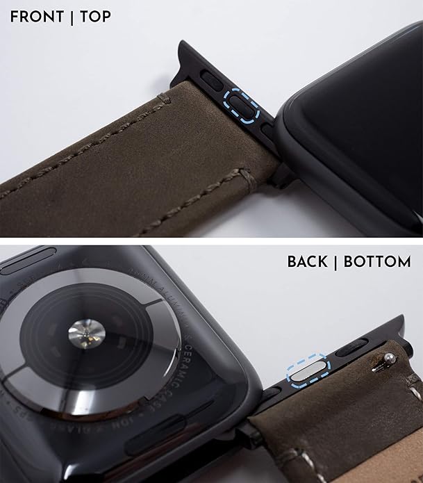 BARTON WATCH BANDS - Top Grain Leather Watch Bands Compatible with Apple Watch Models - 1, 2, 3, 4, 5, 6, 7, 8, 9, 10, SE, Ultra & Ultra 2