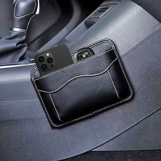SUJADE YAKEFLY Car Seat Side Pocket Organizer, PU Leather Cell Phone & Sunglasses Holder, Gap Filler, Mini Storage Bag